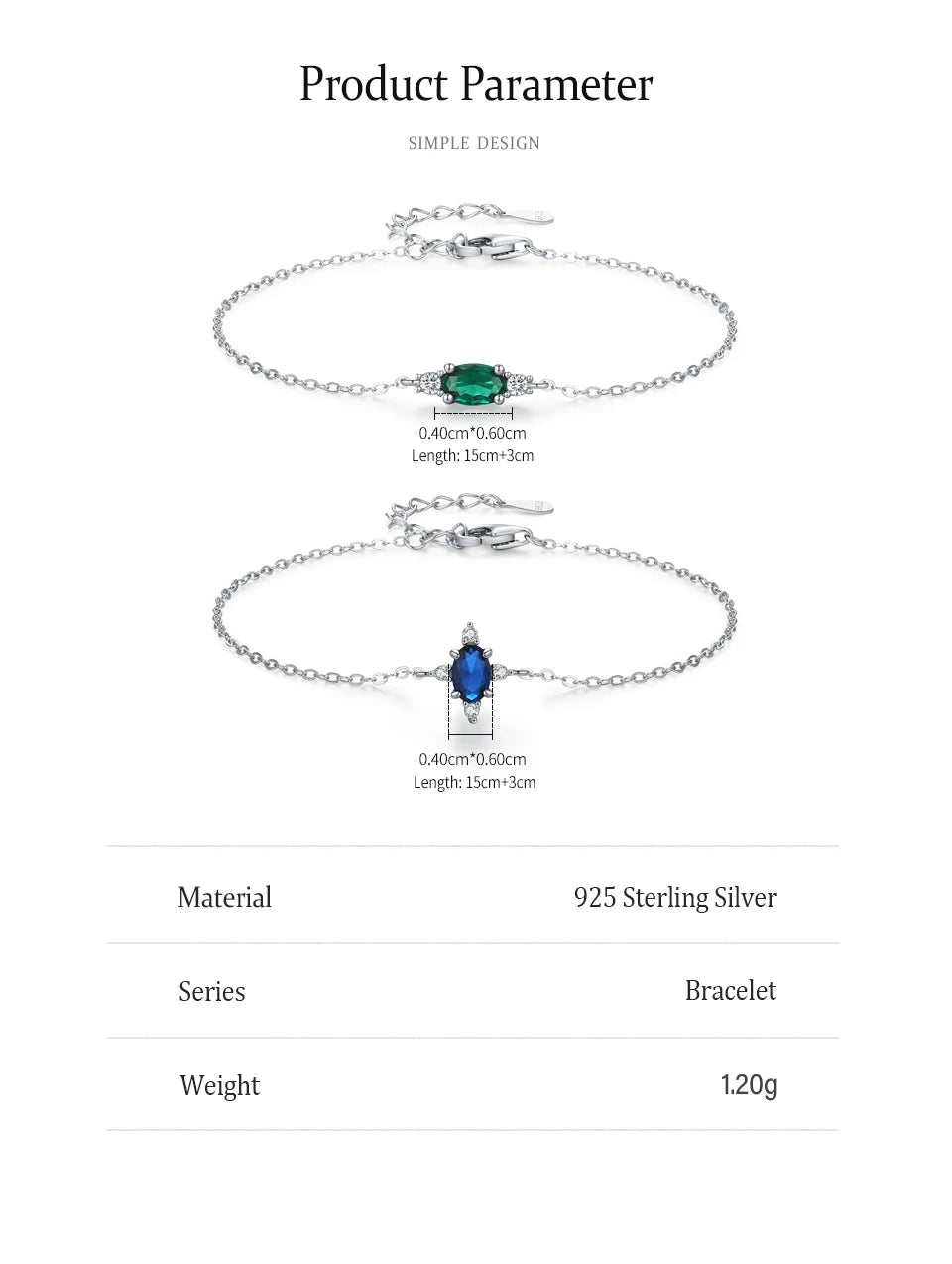 925 Sterling Silver Green Blue Oval Zircon Jewelry