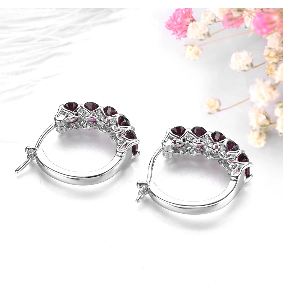 Natural Rhodolite Garnet Sterling Silver