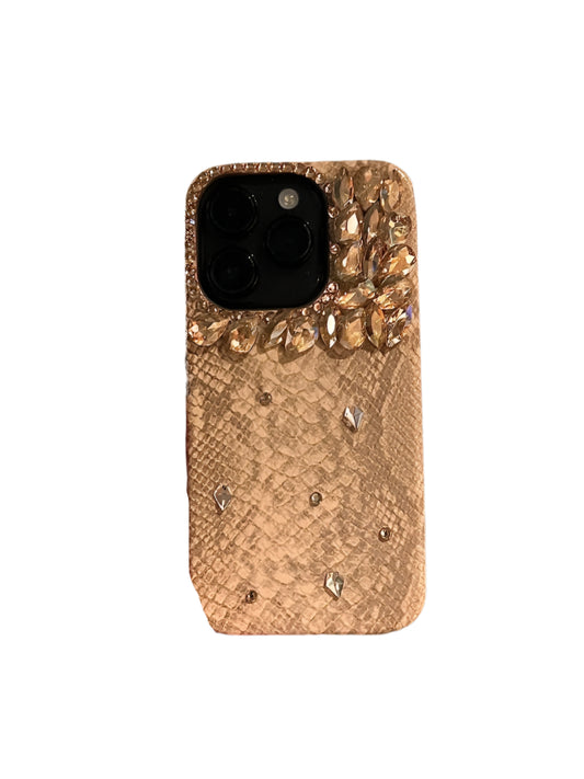 Luxurious High Quality Glitter Snakeskin Plating Diamond Phone Case For iPhone 15 14 13 12 16ProMax Bling Rhinestones Back Cover