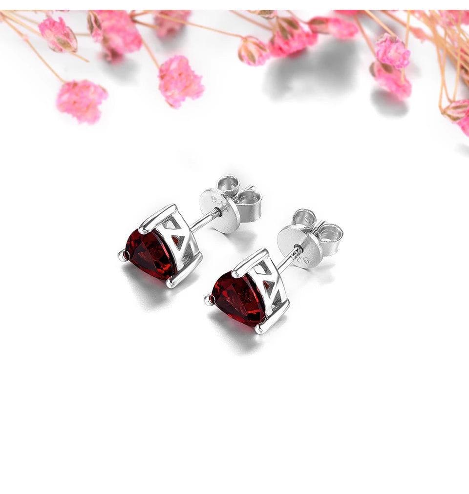 Natural Garnet Solid Sterling Silver