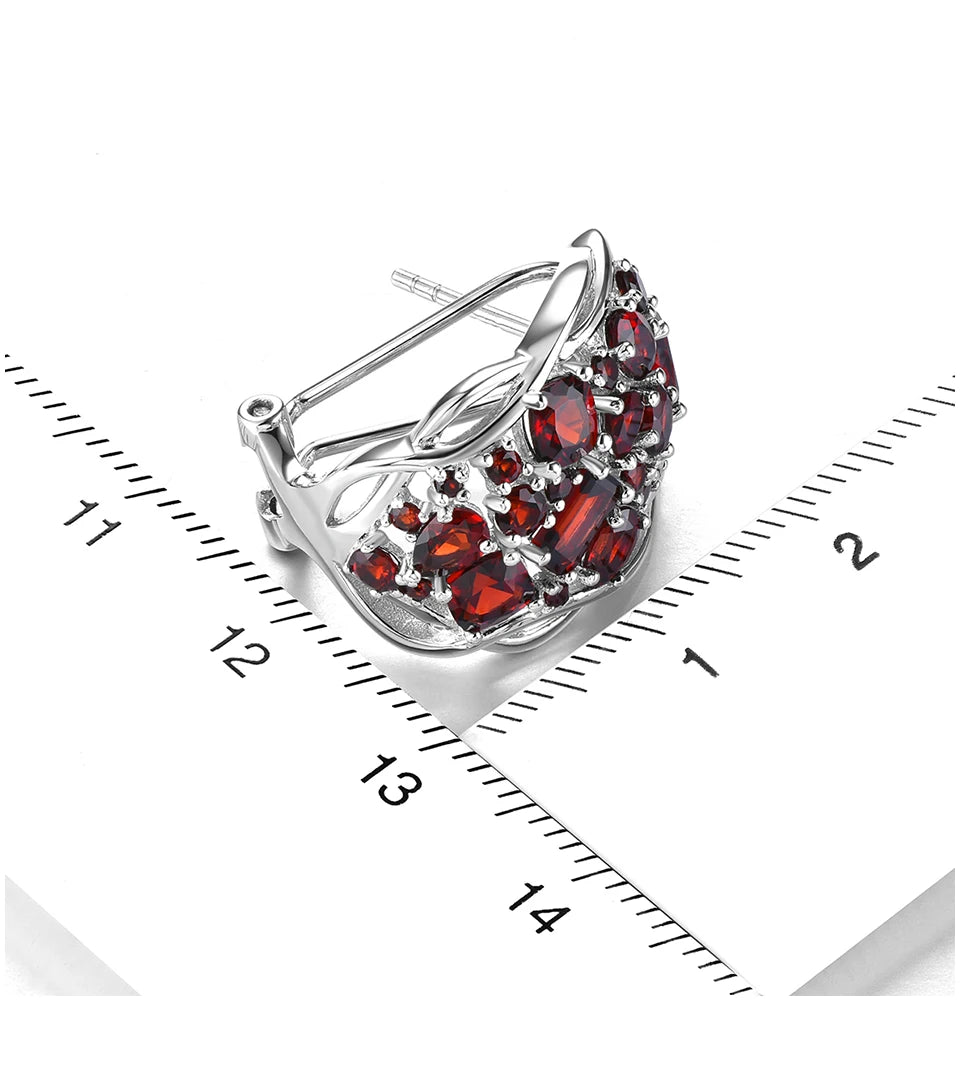 Natural Red Garnet Sterling Silver