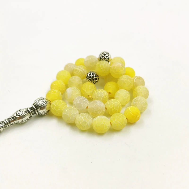 Tasbih Natural yellow agate stone muslim prayer  islamic fashion ramadan