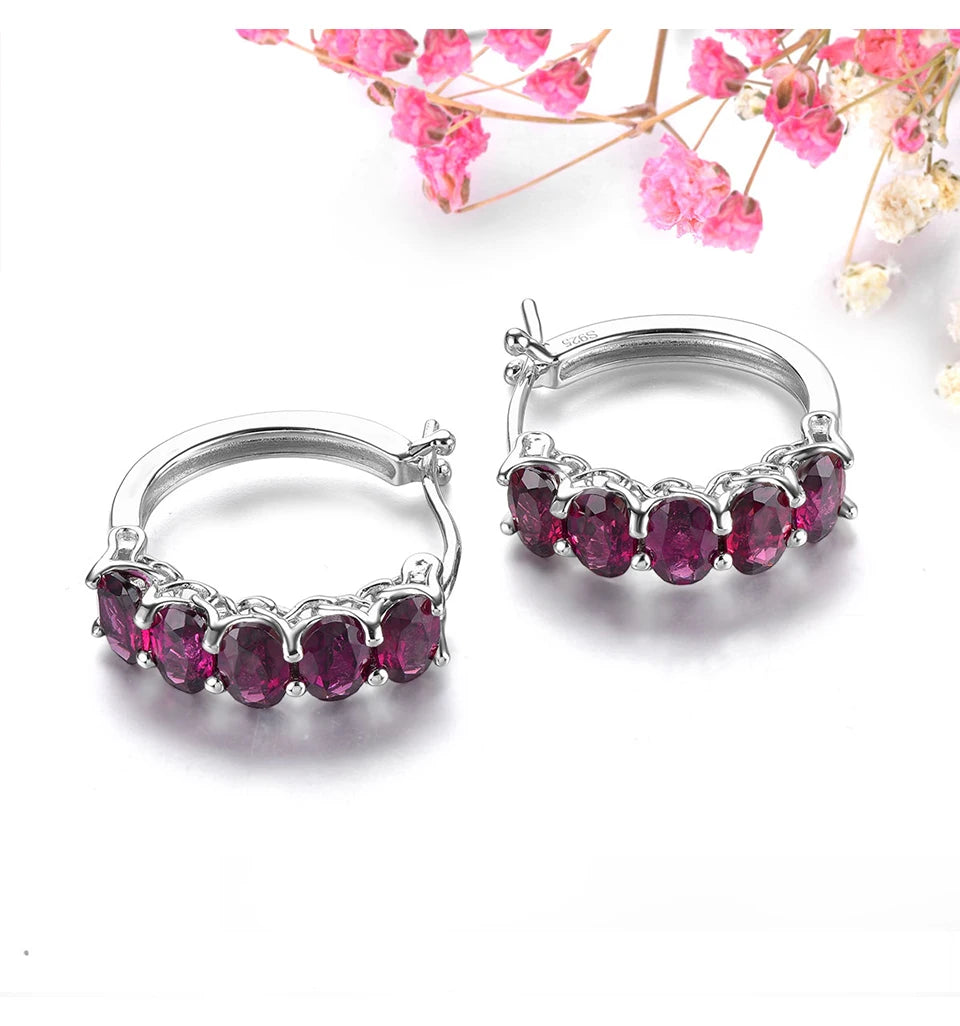 Natural Rhodolite Garnet Sterling Silver