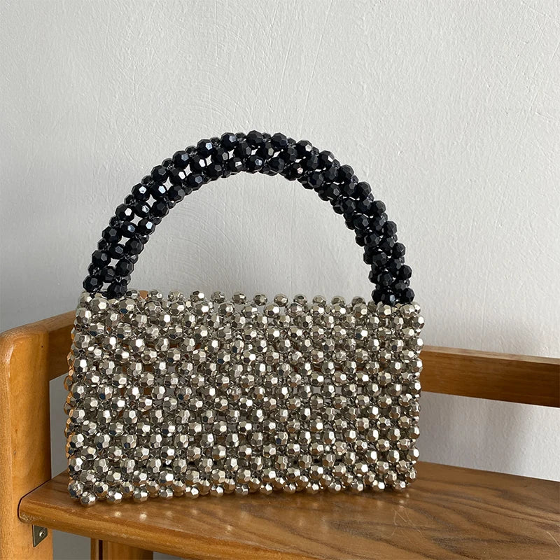 Handmade Crystal Metalic Beaded Bags  Fashion