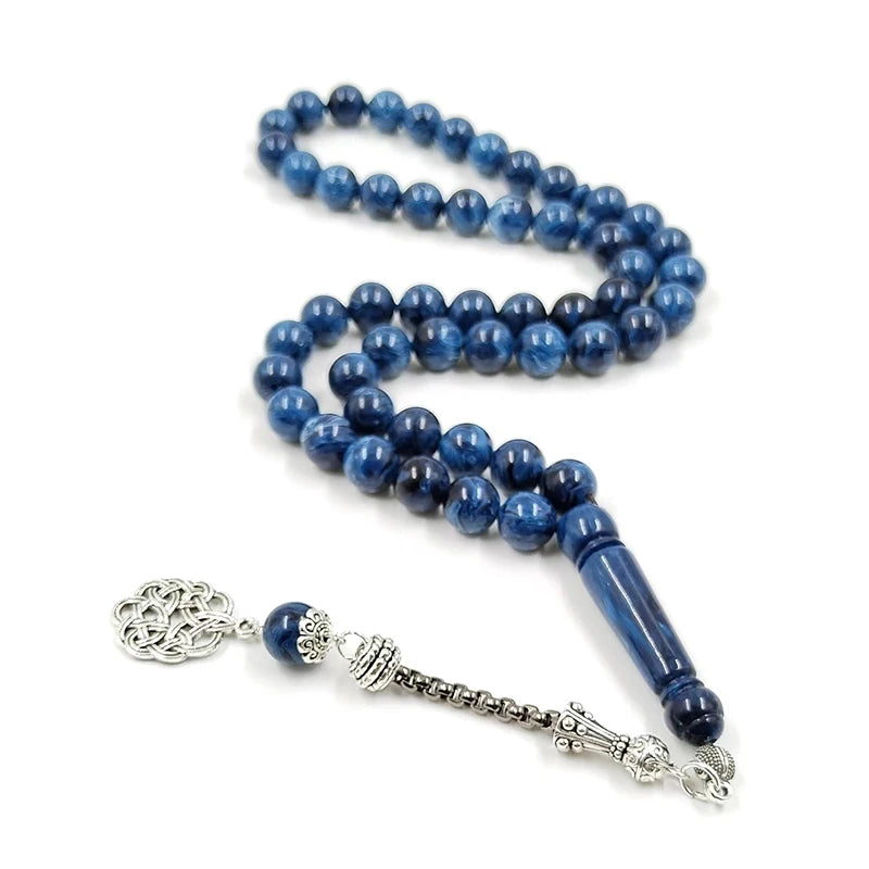 Tasbih blue resin Muslim bracelet  Rosary prayer beads arabic accessories tassel islamic fashion bracelet Misbaha