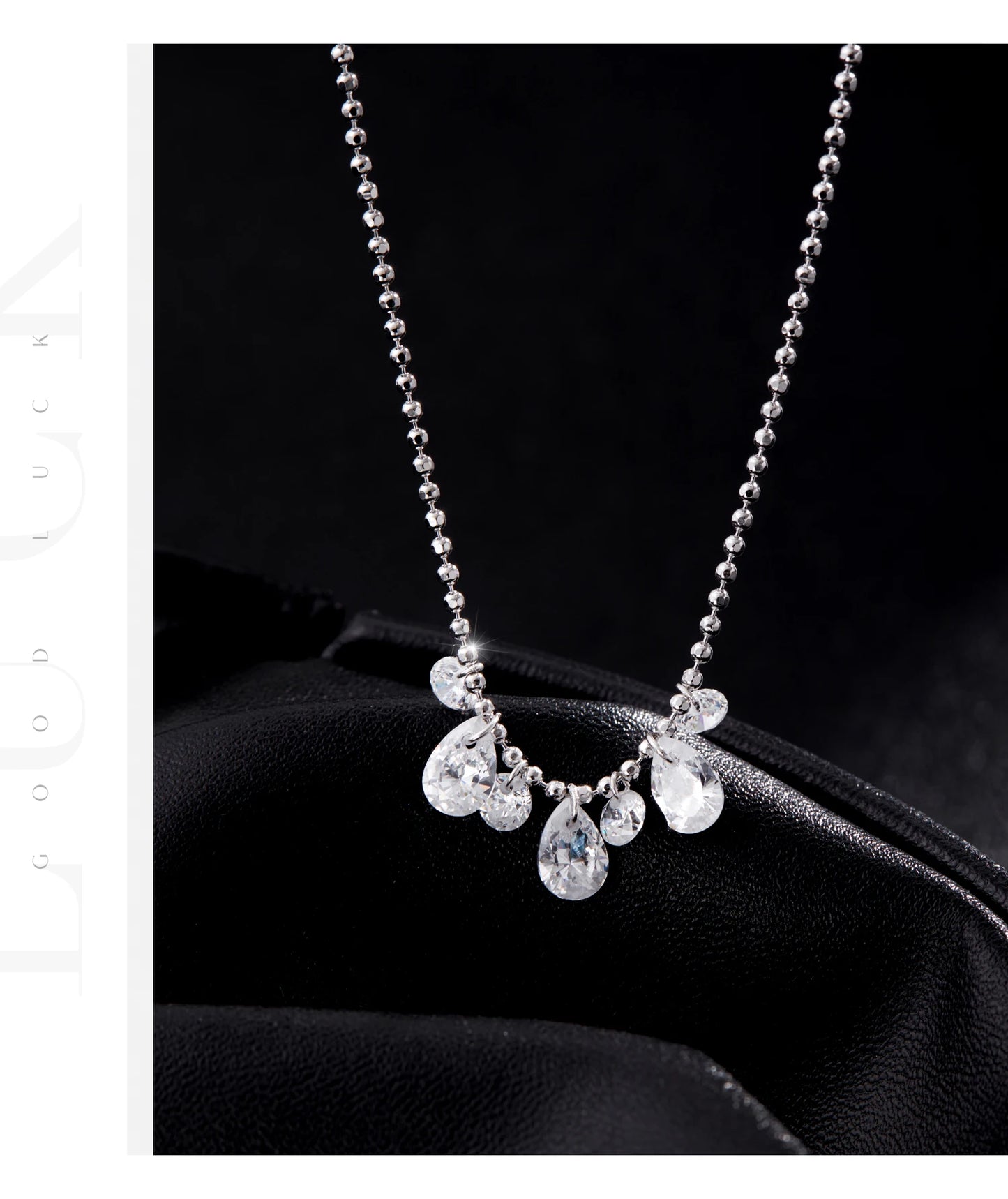 Pear Zirconia Necklace 925 Sterling Silver  Jewelry