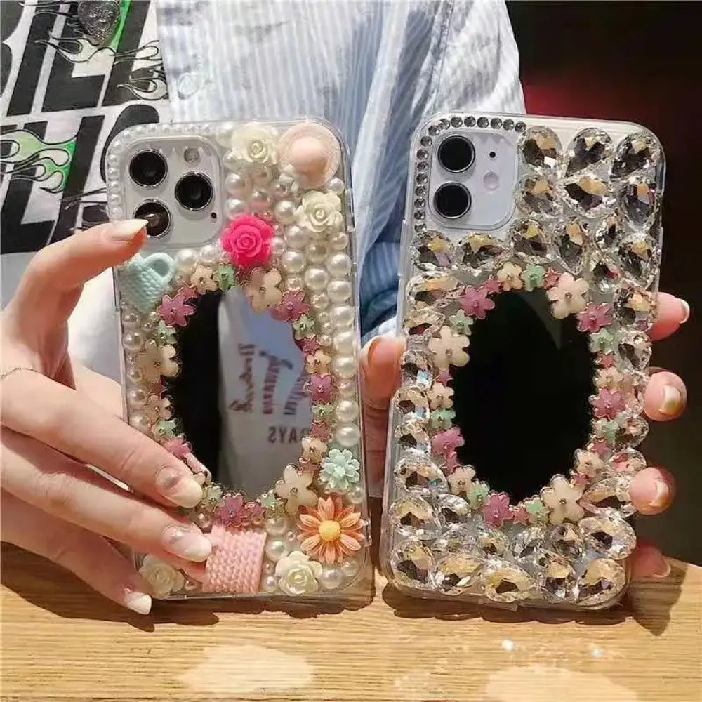 Customized Luxury Handmade Sparkle Rhinestone Case, Diamond Bling, Case for Huawei P50Pro, P40, Mate 40, Honor 9X, 50, 60Pro