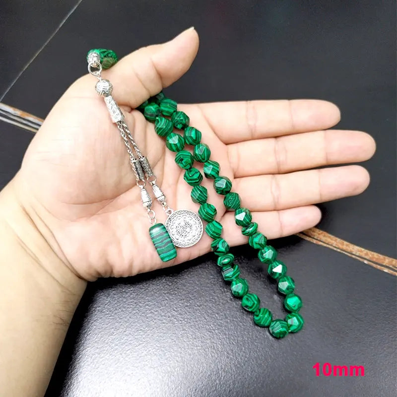 Green diamond Malachite Muslim Prayer Beads with malachite pendant 33 45 51 66 99 100rosary