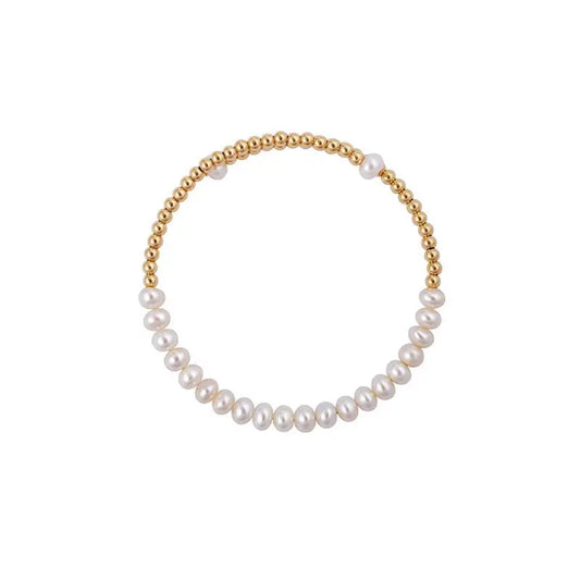 Elegant 100% Natural Freshwater Pearl 14K Gold Filled Ladies Bangle Promotion Jewelry