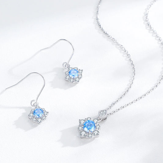 925 Sterling Silver Fashion Jewelry Set Flower