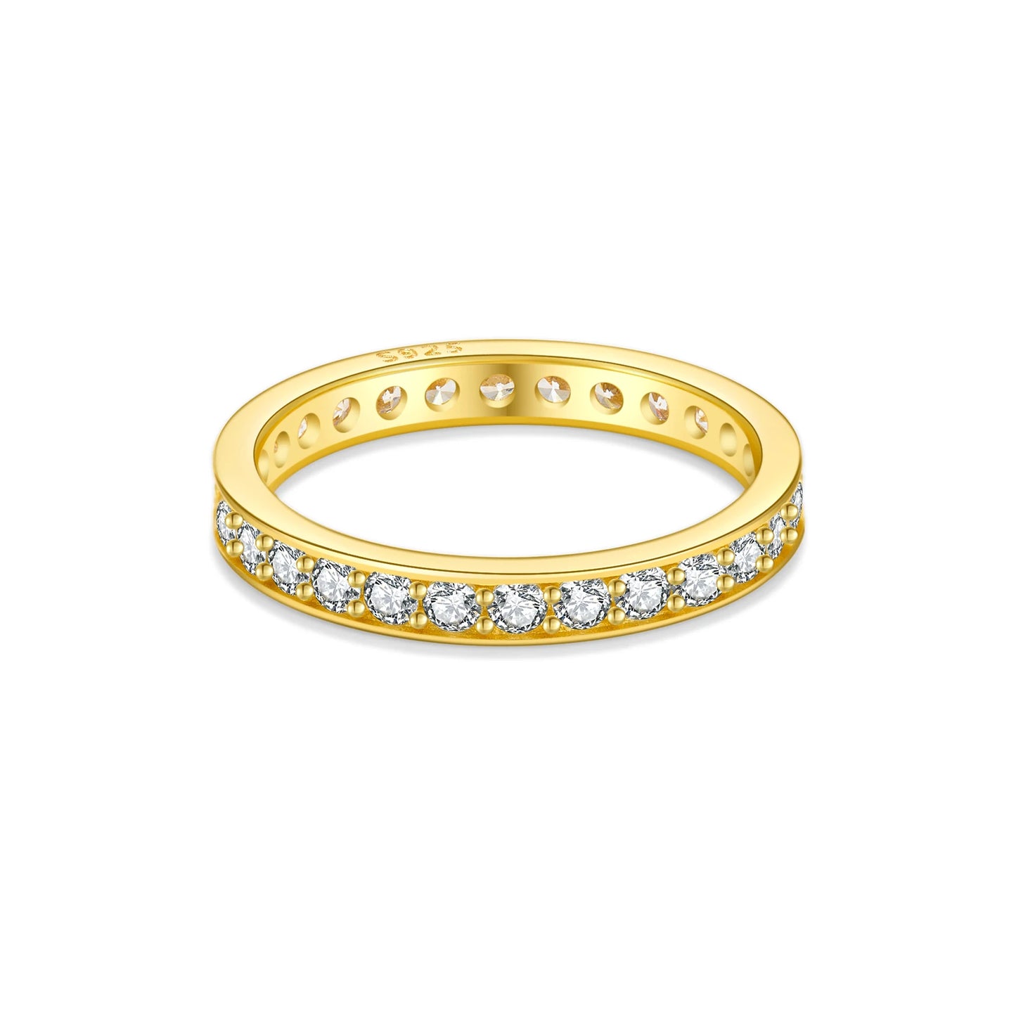 100% 925 Sterling Silver Gold  Zircon Luxury