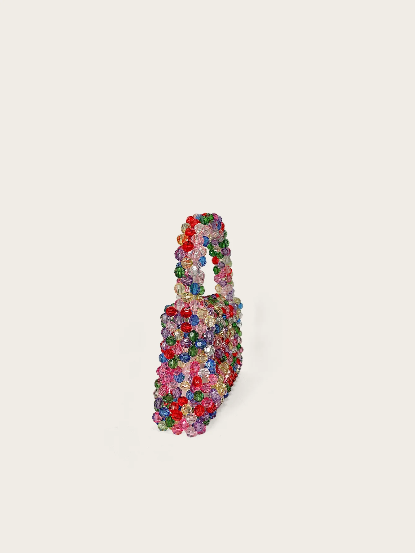 Autumn and winter new bead bag dopamine style hand-held finished product bag hand woven multi-color candy bag