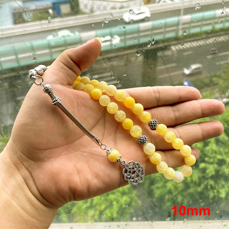 Tasbih Natural yellow agate stone muslim prayer  islamic fashion ramadan