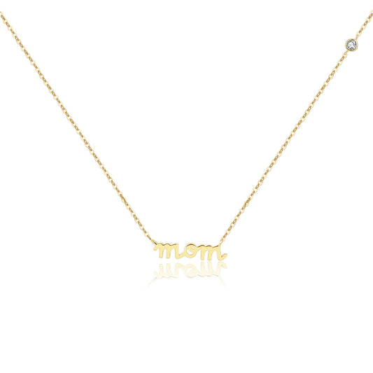 925 Sterling Silver Gold Letters Mama Pendant Letters Choker Necklace Long  Fine Jewelry