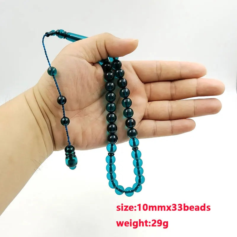 Tasbih Blue Resin muslim  prayer beads arabic bracelet turkish fashion Misbaha Islamic accessories eid gift adha