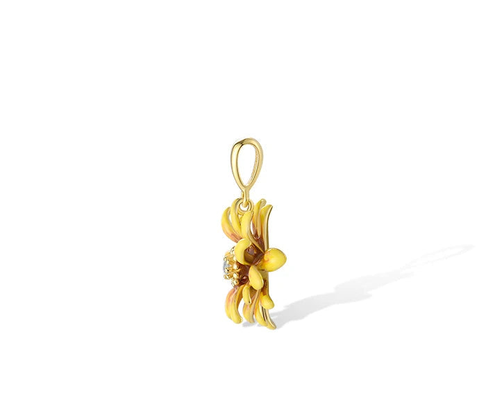 925 Sterling Silver Jewelry Set  Yellow Flower