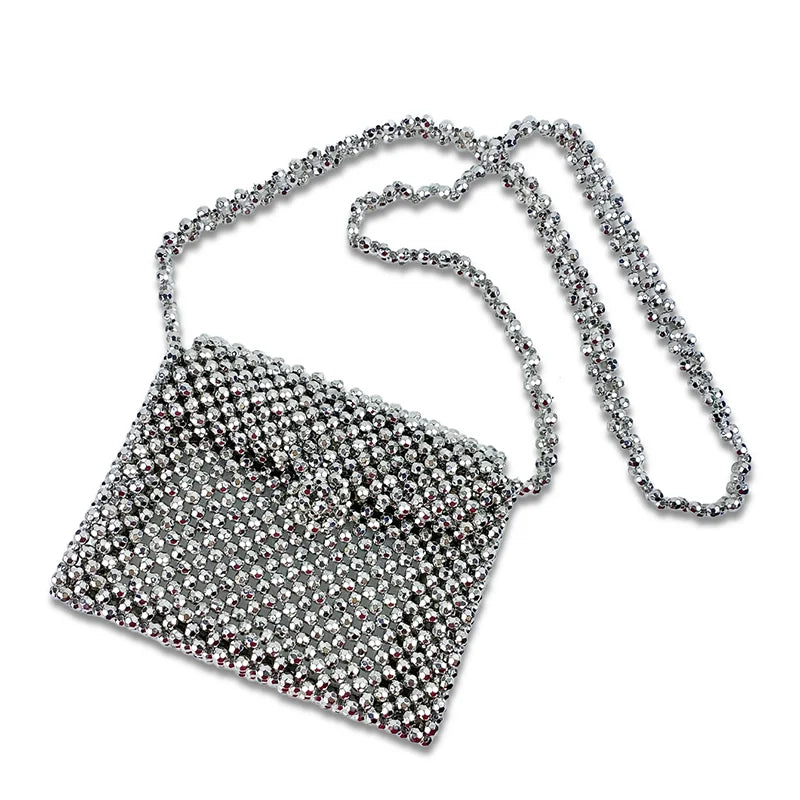 silver handmade small  bag mvo