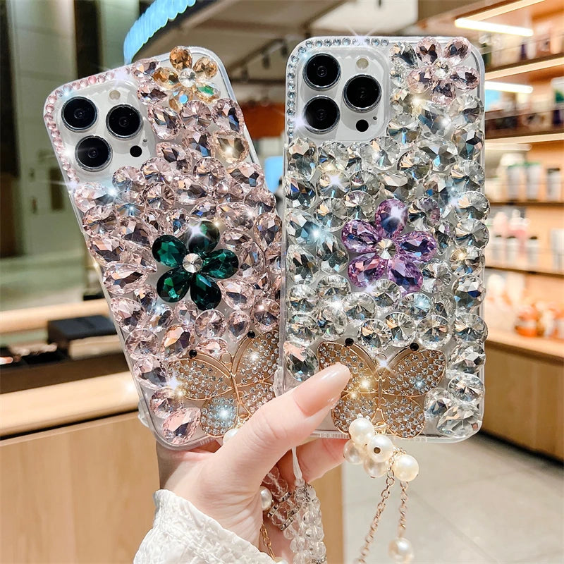 Rhinestone Diamond Phone Case for Huawei, P50Pro, P40, Mate30, Honor 9X, 50, 60Pro