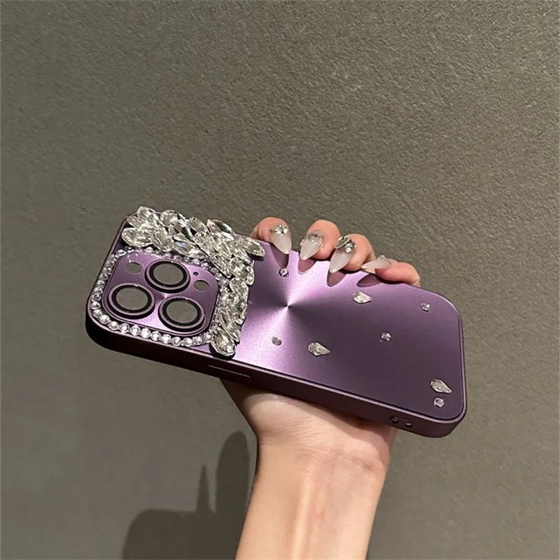 High Quality Luxurious Diamond Phone Case For iPhone 16 15 14 13 12 11 ProMax Plus+ Cover For iPhone 16Pro Glitter Diamond Cover