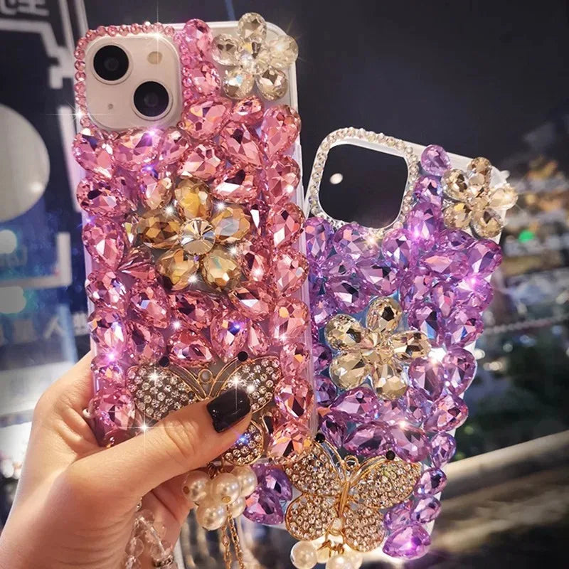 Rhinestone Phone Cases for Women, Bling Diamond, Handmade Cellphone Covers, for Huawei P50Pro, P40, Honor 9X, 50, 60Pro Models