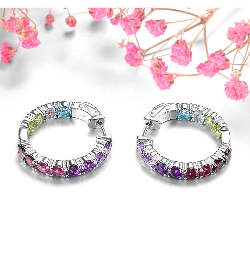 Natural Colorful Gemstone Sterling Silver