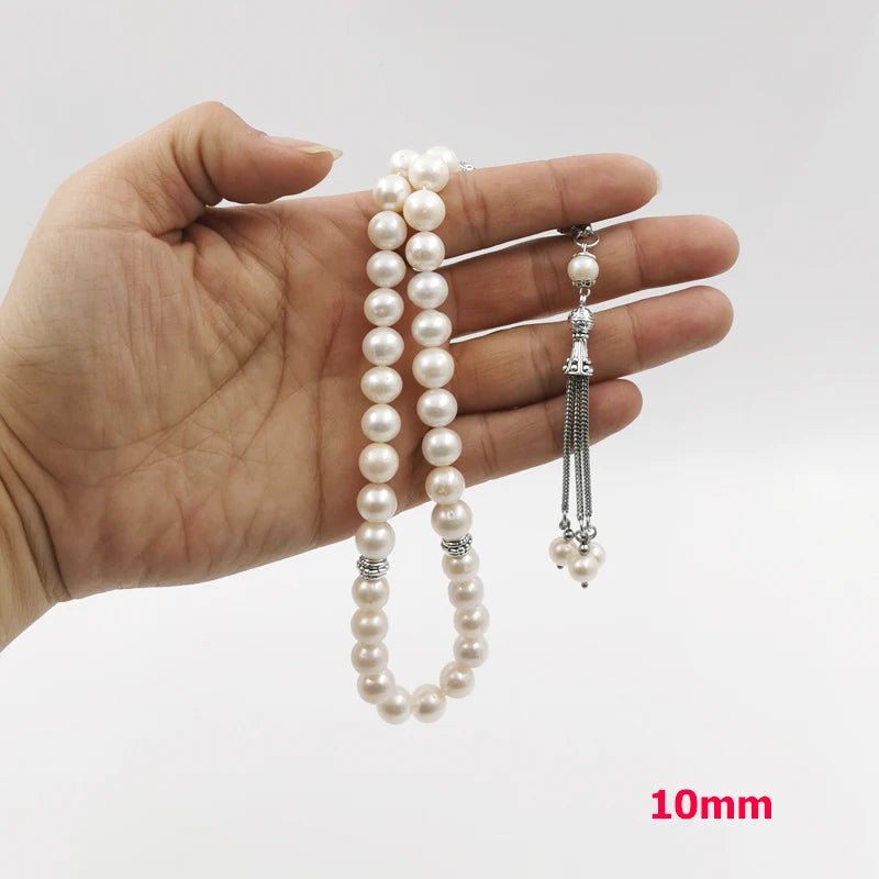 Tasbih Natural Pearl Hot sale style Freshwater pearl misbaha rosary bead pearl bracelet Women Love gift Islamic jewelry Eid gift