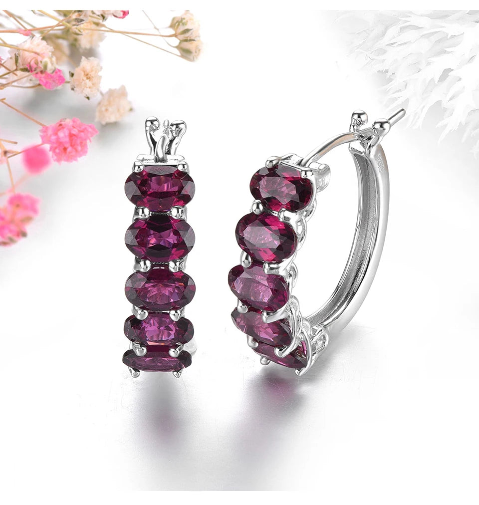 Natural Rhodolite Garnet Sterling Silver