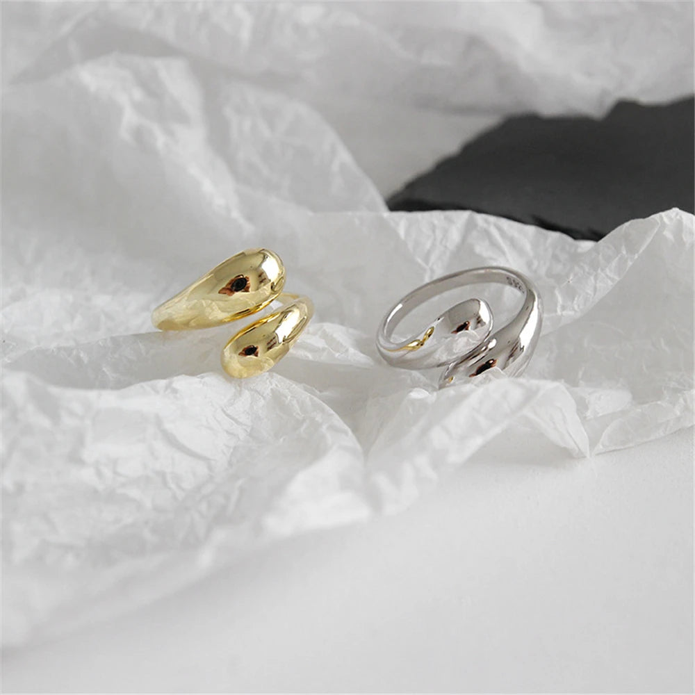 925 Sterling Silver  Gold Rings Luxury Jewelry