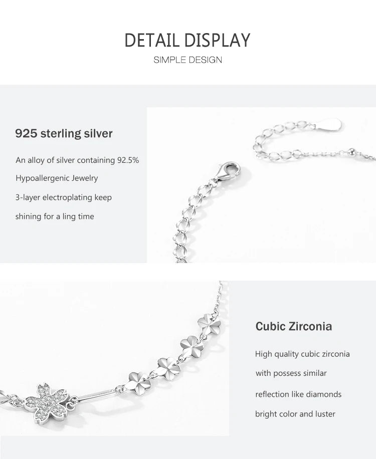 Real 925 Sterling Silver Bracelets Luxury  Jewelry