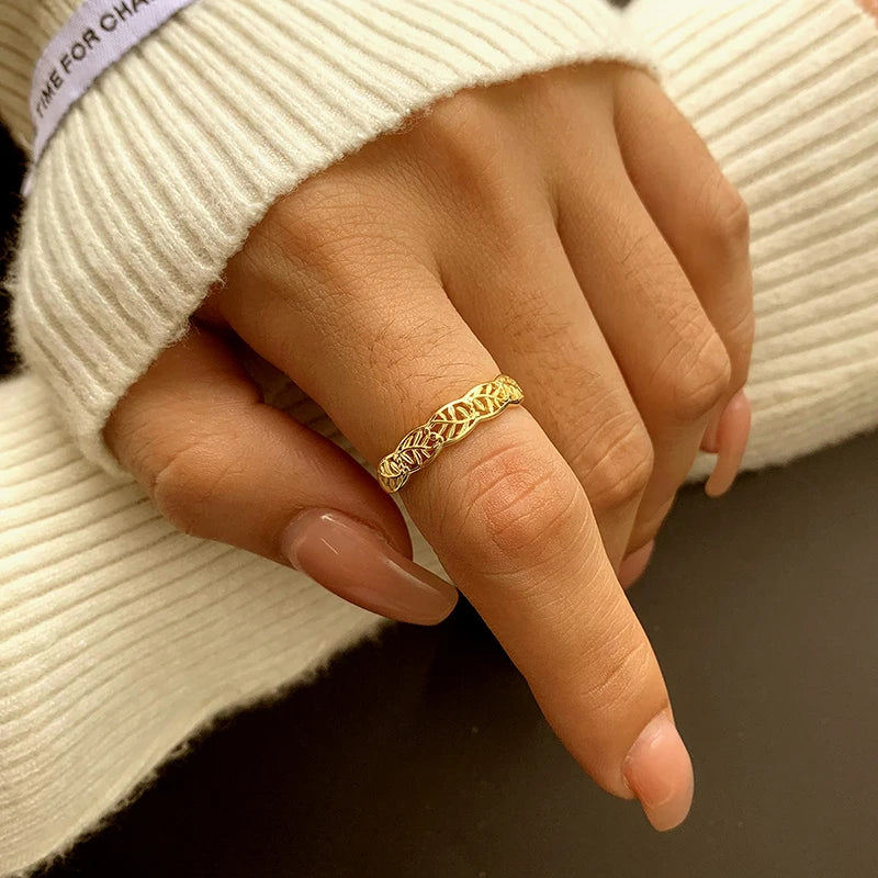 Simple 14K Gold  S925 Sterling Silver Ring Jewelry