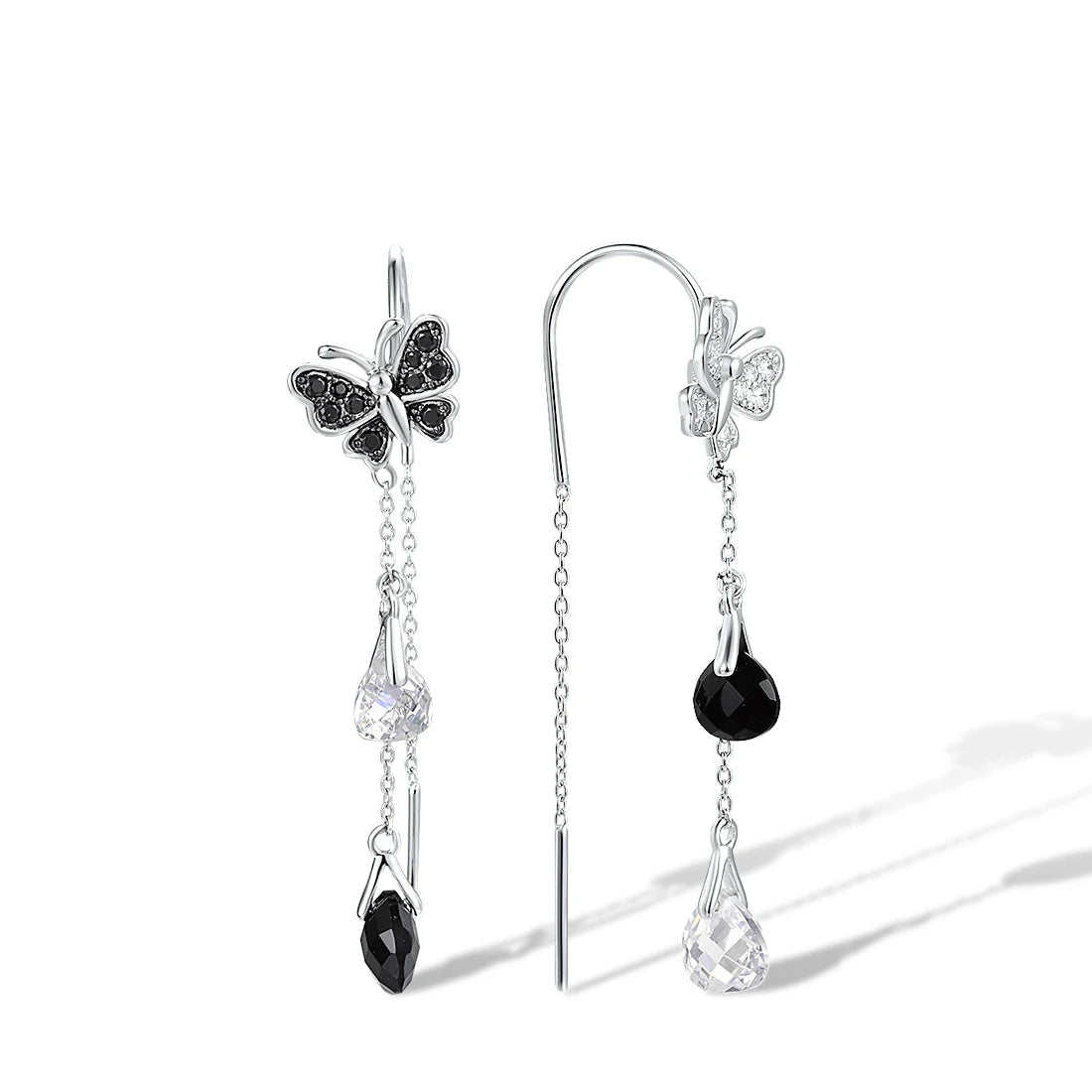 925 Sterling Silver Black Spinel Cute Butterfly