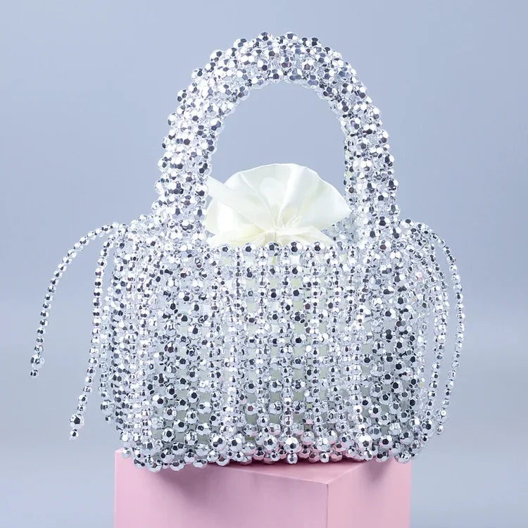 Handbag  Silver Crystal Opal Noir