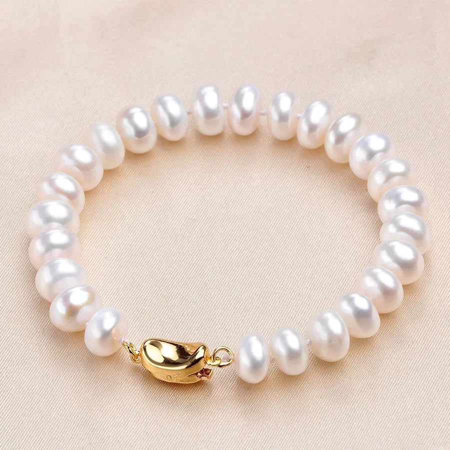 Freshwater Pearl Bracelets 925 Sterling Silver Gold