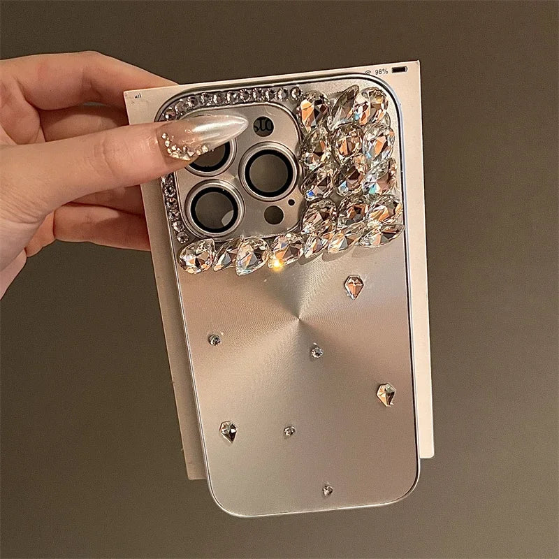 High Quality Luxurious Diamond Phone Case For iPhone 16 15 14 13 12 11 ProMax Plus+ Cover For iPhone 16Pro Glitter Diamond Cover