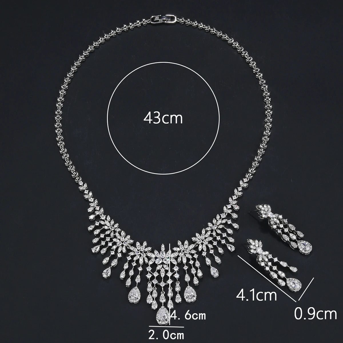 Zirconia  Flower  Jewelry Sets