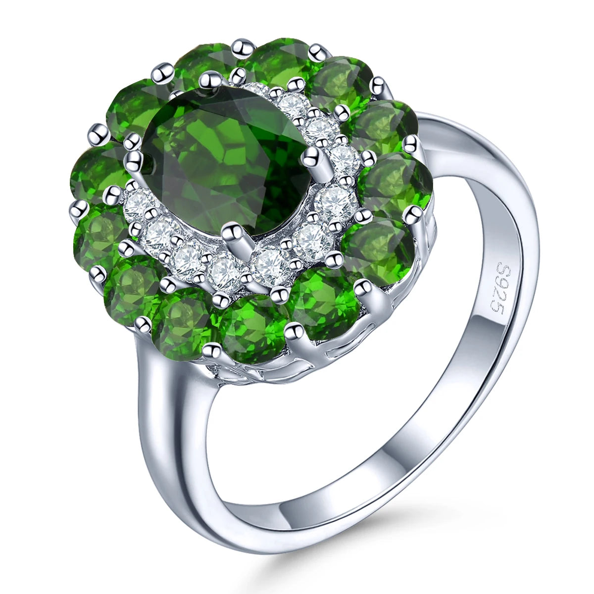 Natural Chrome Diopside Solid Silver