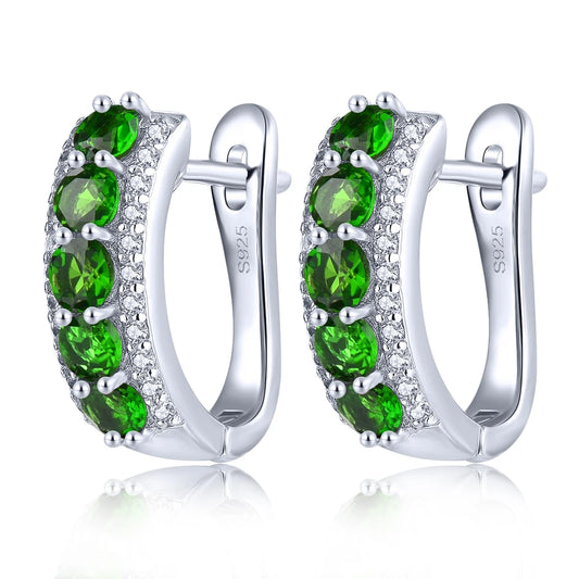 Natural Green Diopside Solid Sterling Silver