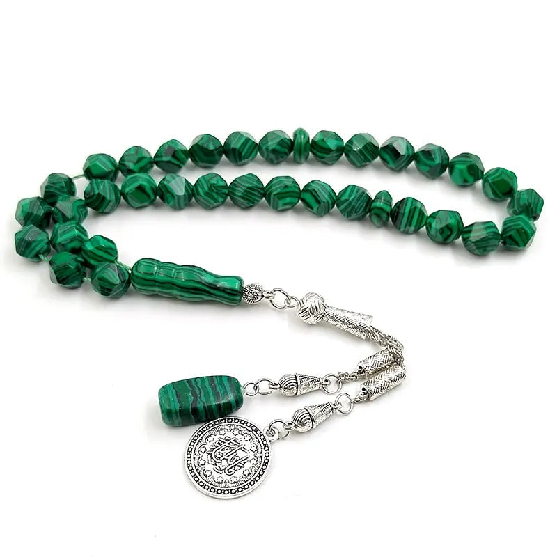 Green diamond Malachite Muslim Prayer Beads with malachite pendant 33 45 51 66 99 100rosary