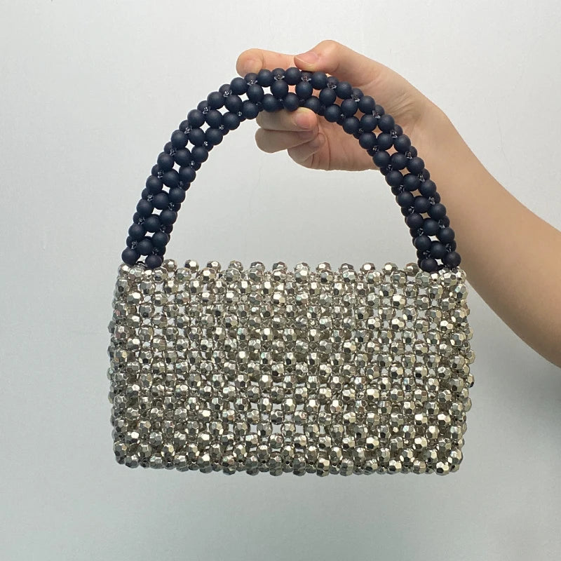 Handmade Crystal Metalic Beaded Bags  Fashion