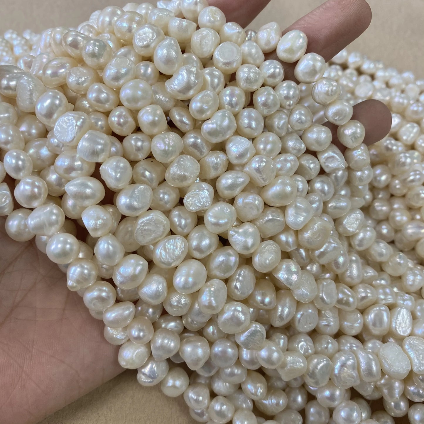 17cm String Natural Baroque Freshwater Pearl Beads 8-9mm Beads DIY Jewlery Making Kit for Necklace Bracelet Earring