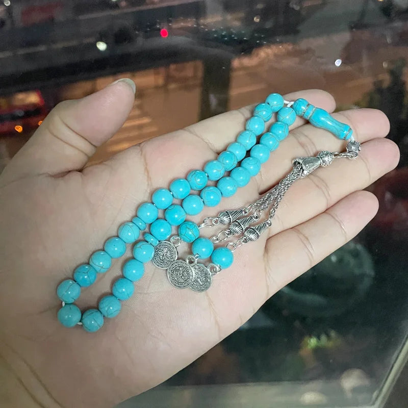 Tasbih bule Turquoise stone  prayer beads muslim gift turkish fashion misbaha islamic rosary arabic bracelet