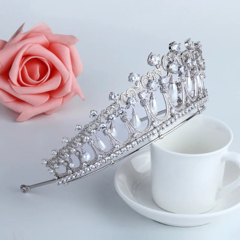 Luxury  Zirconia Crown Accessories Princess  Crystal Queens