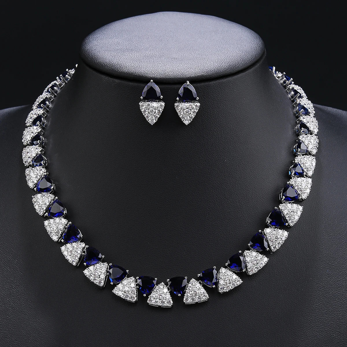 Zirconia Necklace Set  Wedding  Earrings Costume Jewelry Set