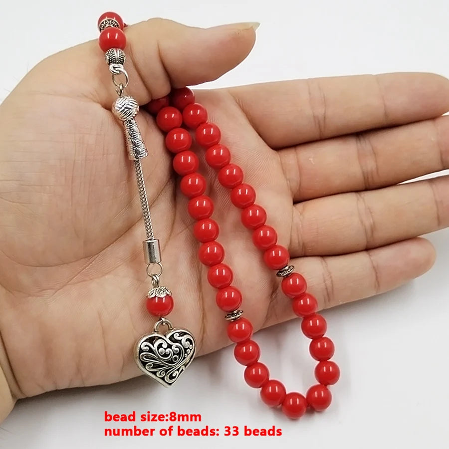 Tasbih Red stone 33 45 66 99 prayer beads misbaha Women jewelry muslim bracelet arabic islamic accessoires