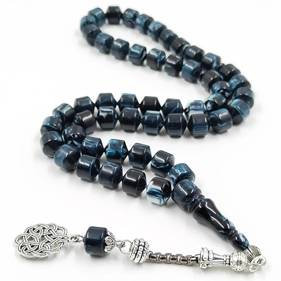 Tasbih blue resin Muslim Rosary prayer beads islamic fashion bracelet Misbaha