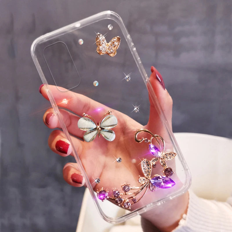 Soft Clear Phone Cover Case, Shiny Bling Diamond, for Huawei P50Pro, P40, Mate30, Honor 9X, 50, 60Pro, DIY