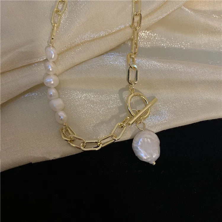 Original Jewelry 100% Natural Baroque Freshwater Pearl 14K Gold