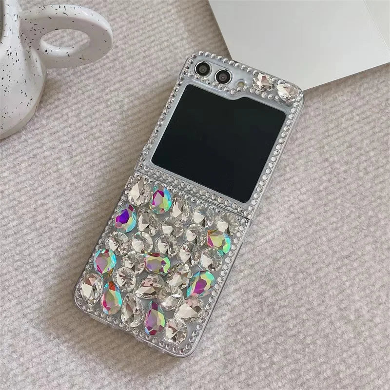 Korea Luxury Crystal Elegant Diamond Wrist Phone Case Cover For Samsung Galaxy Z Flip 3 4 5 6 F7110