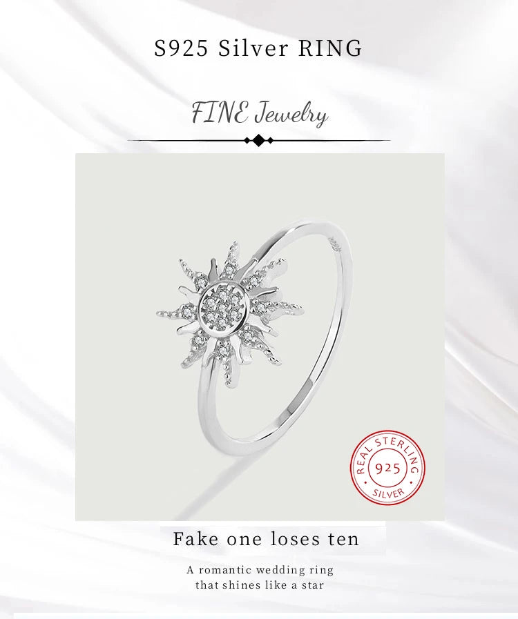 Sun Flower Sterling Silver Diamonds Jewelry