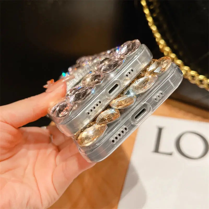 Rabbit Diamond Rhinestone Luxury Phone Case for Huawei P50Pro, P40, Mate30, Honor 9X, 50, 60Pro, Crystal Makeup Mirror Cover